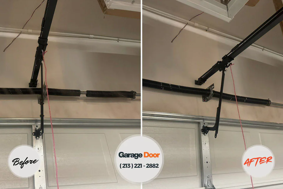 Before and after: garage door repair Houston, PA
